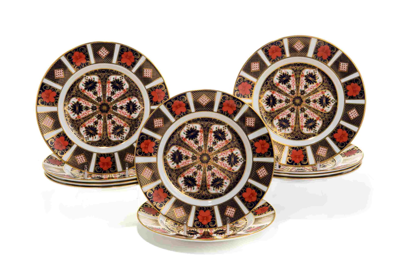 TEN PORCELAIN ROYAL CROWN DERBY IMARI SALAD PLATES (1 of 2)