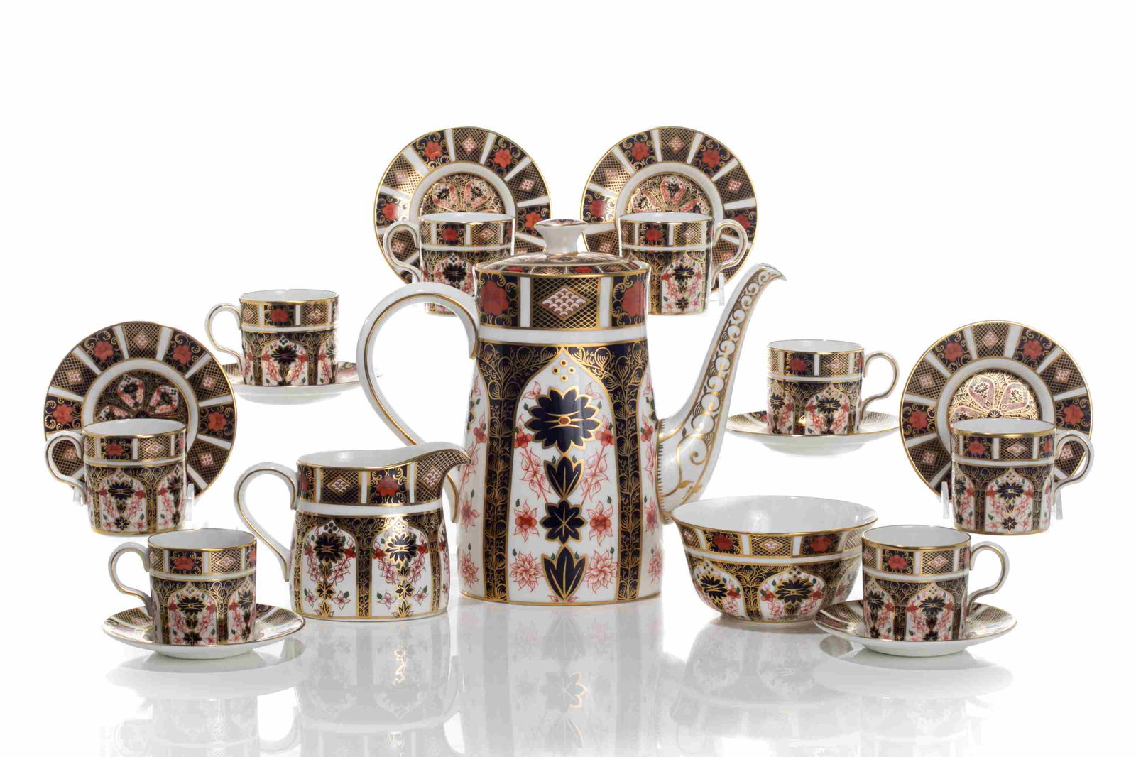 ROYAL CROWN DERBY IMARI PORCELAIN COFFEE SERVICE (1 of 2)