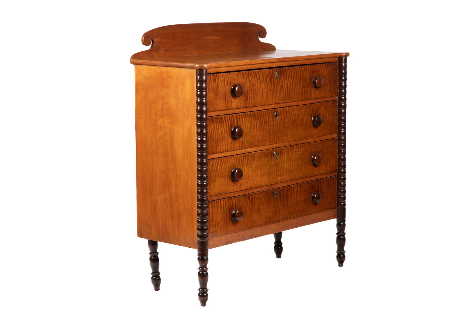 EASTCOAST CANADIAN TIGER MAPLE FOUR-DRAWER CHEST (1 of 1)