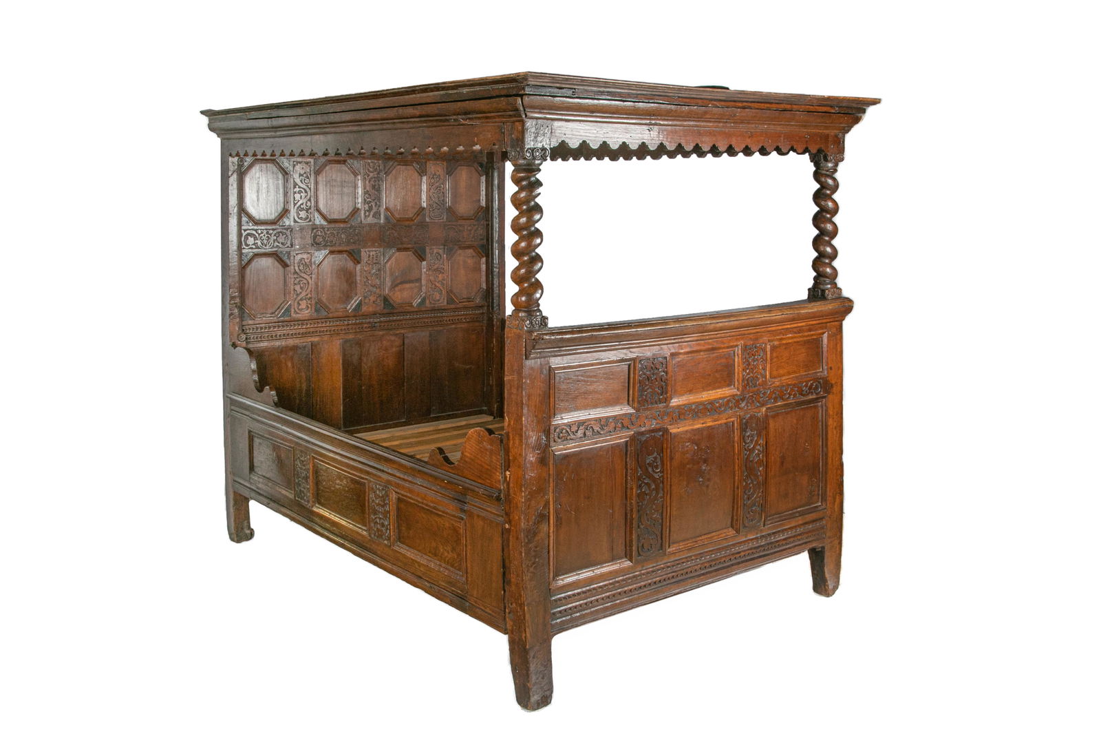 17th C / EARLY 18th C GERMAN OAK TESTER BED (1 of 5)