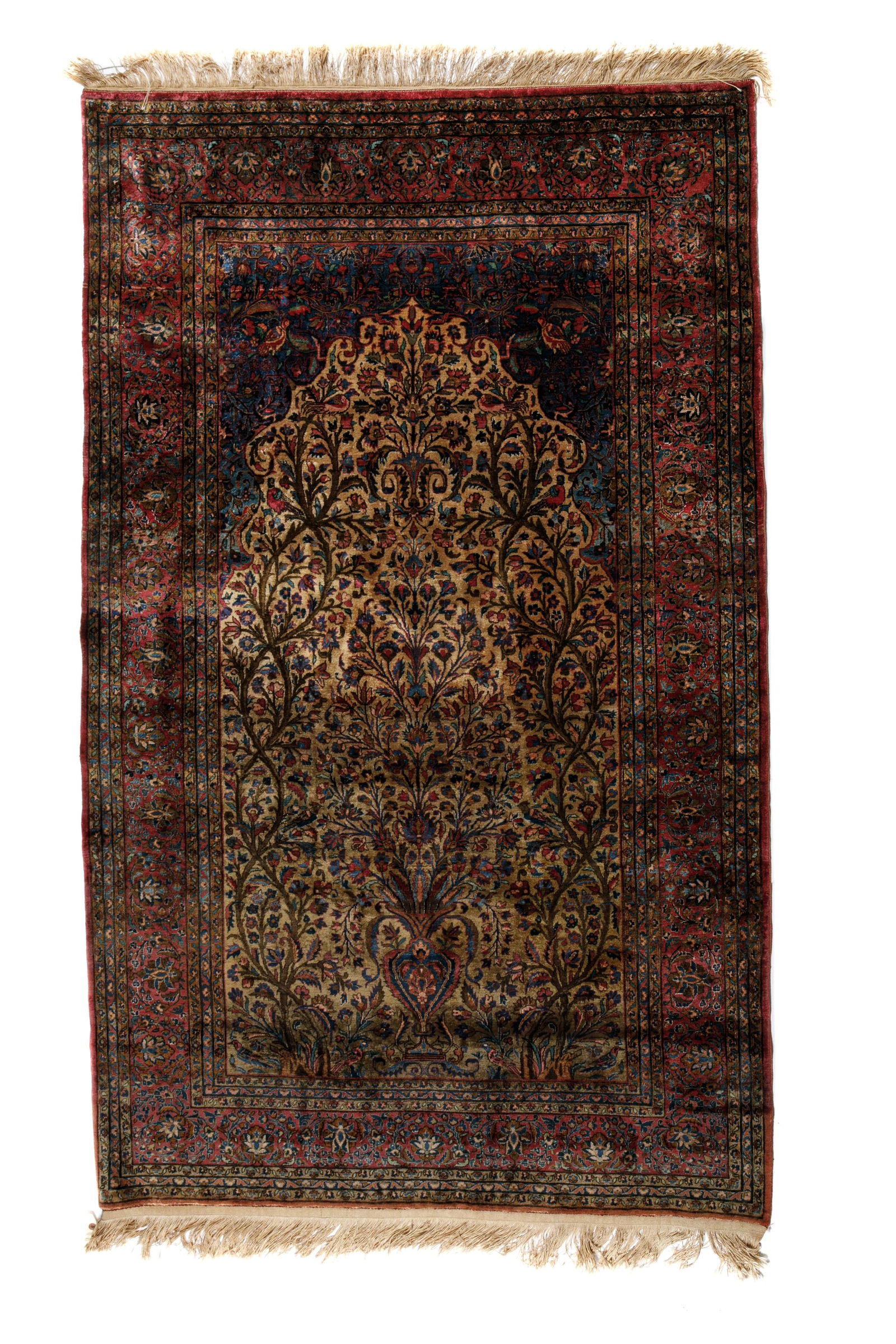 ANTIQUE MANCHESTER KASHAN SILK RUG (1 of 7)