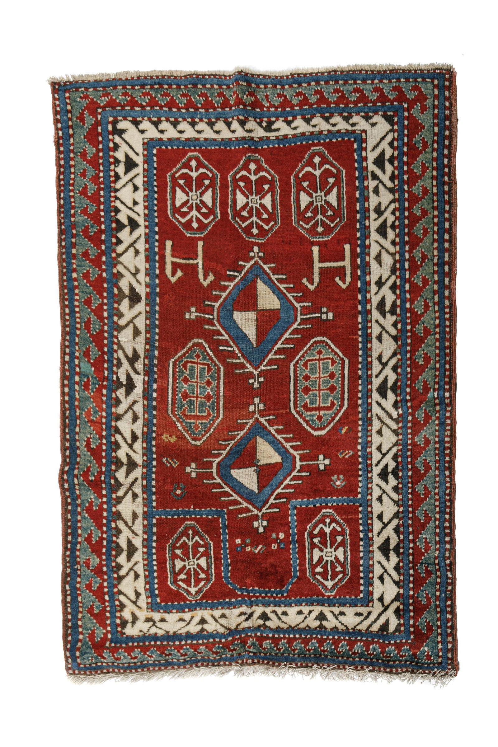 ANTIQUE BORDJALOU KAZAK PRAYER RUG (1 of 4)