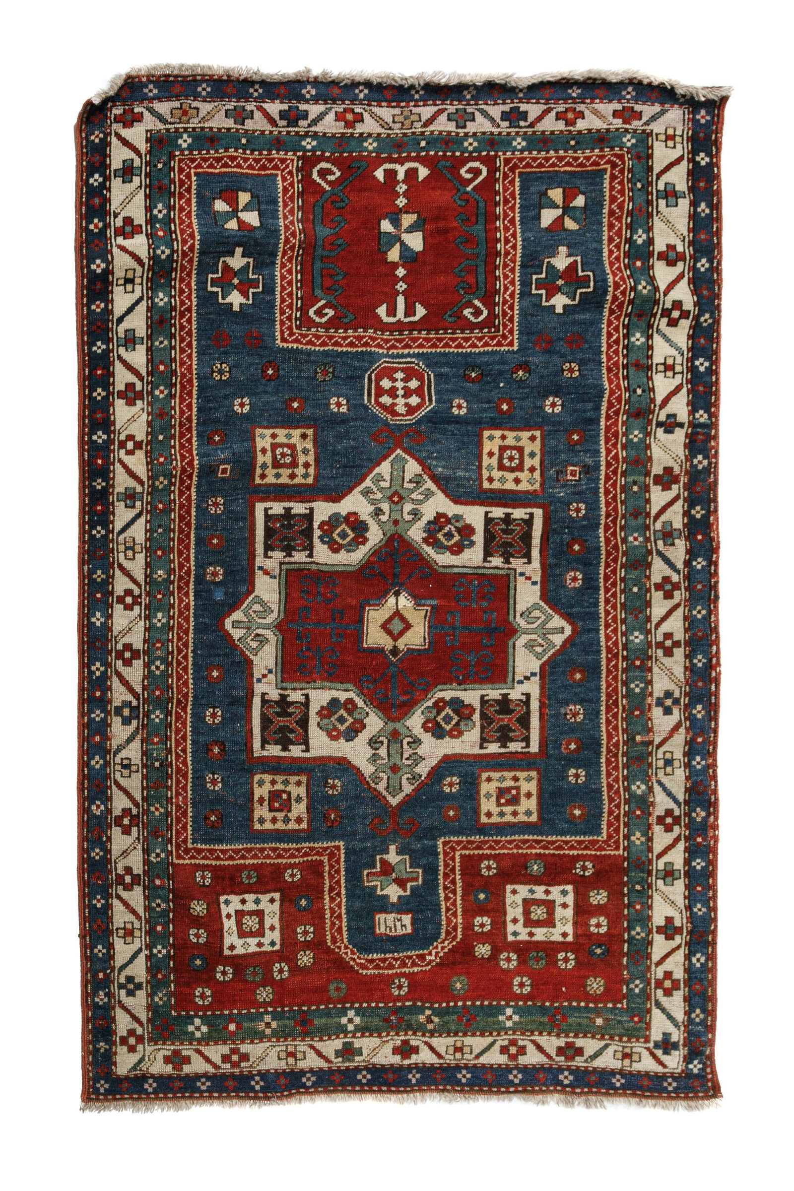 ANTIQUE CAUCASIAN FACHRALO KAZAK RUG (1 of 5)