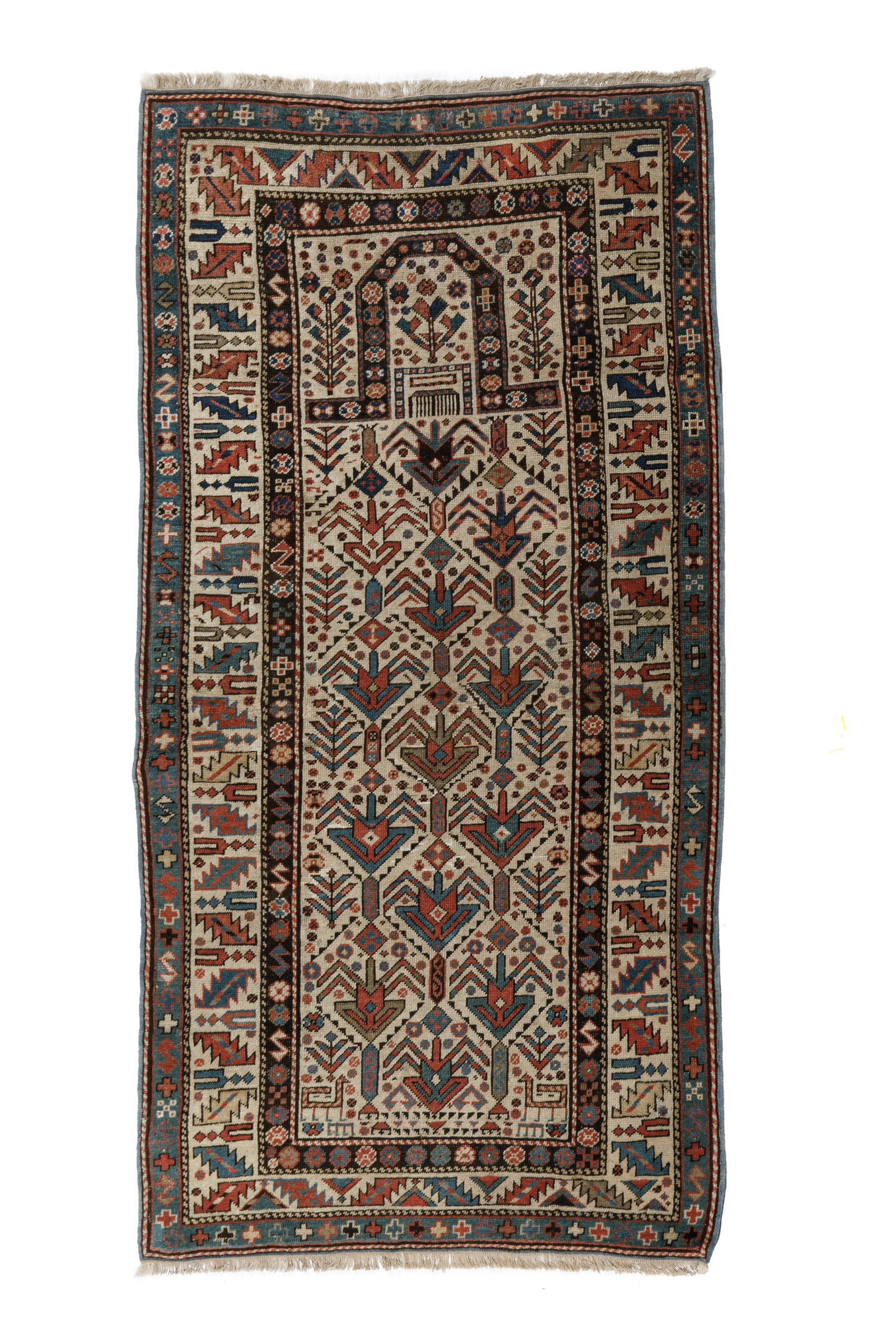 ANTIQUE CAUCASIAN DAGHESTAN PRAYER RUG (1 of 4)