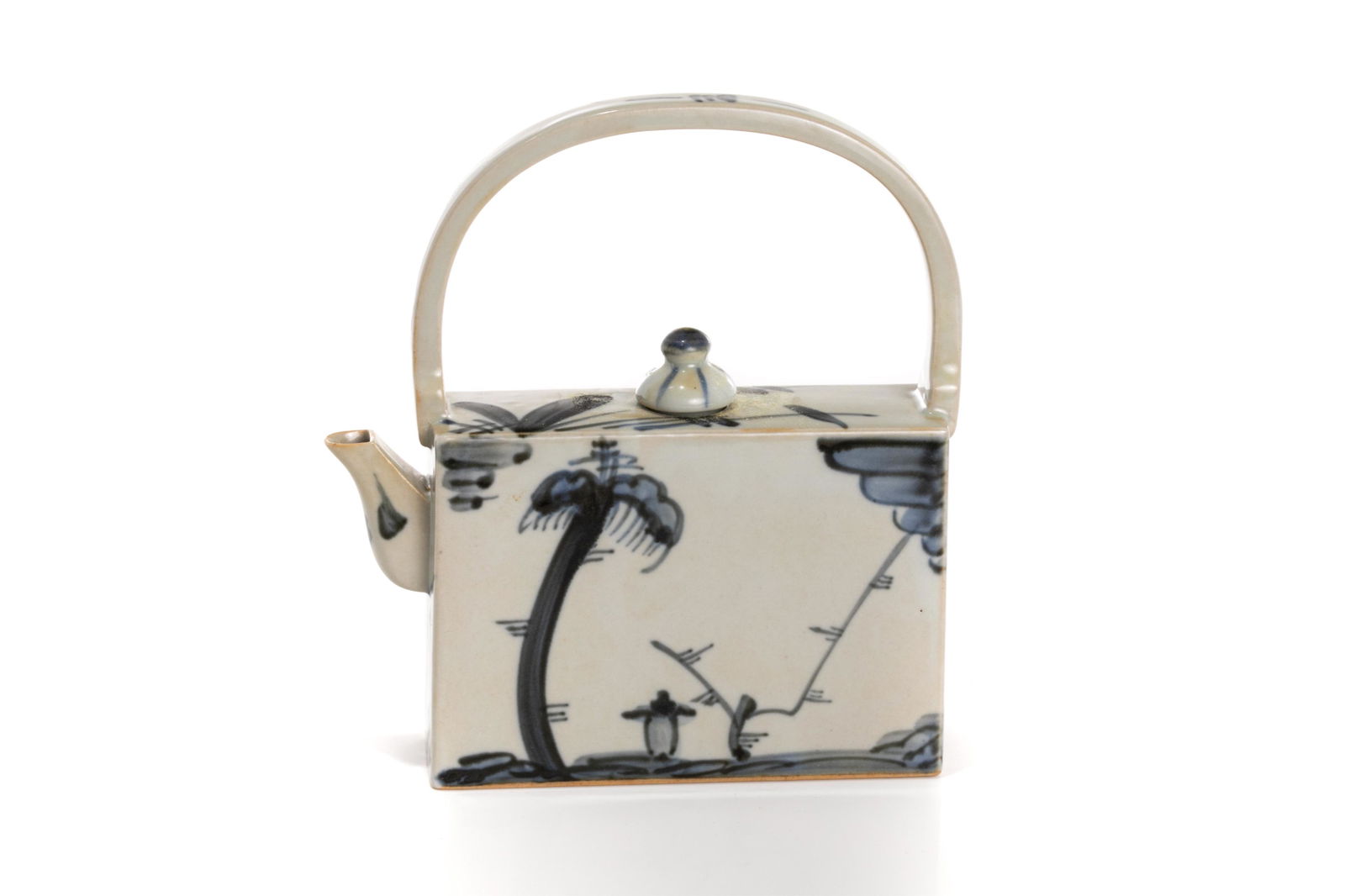 A JAPANESE STUDIO BLUE & WHITE PORCELAIN TEAPOT (1 of 5)