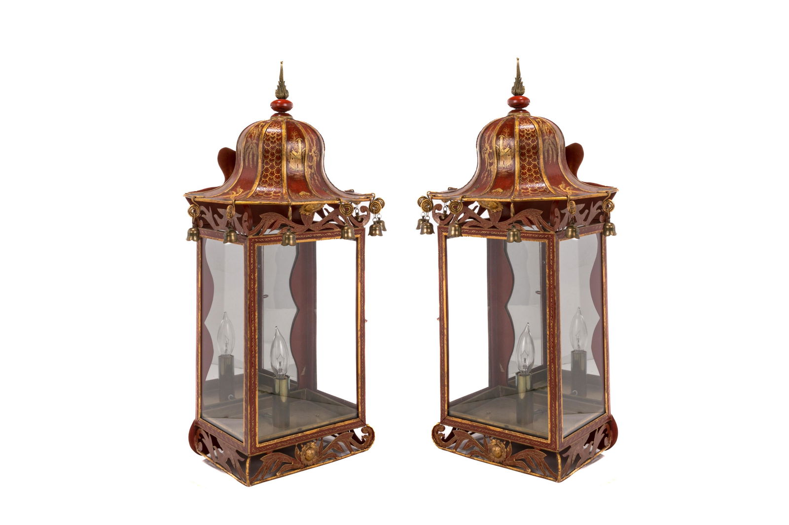 PAIR OF CHINOISERIE TOLEWARE LANTERNS (1 of 7)
