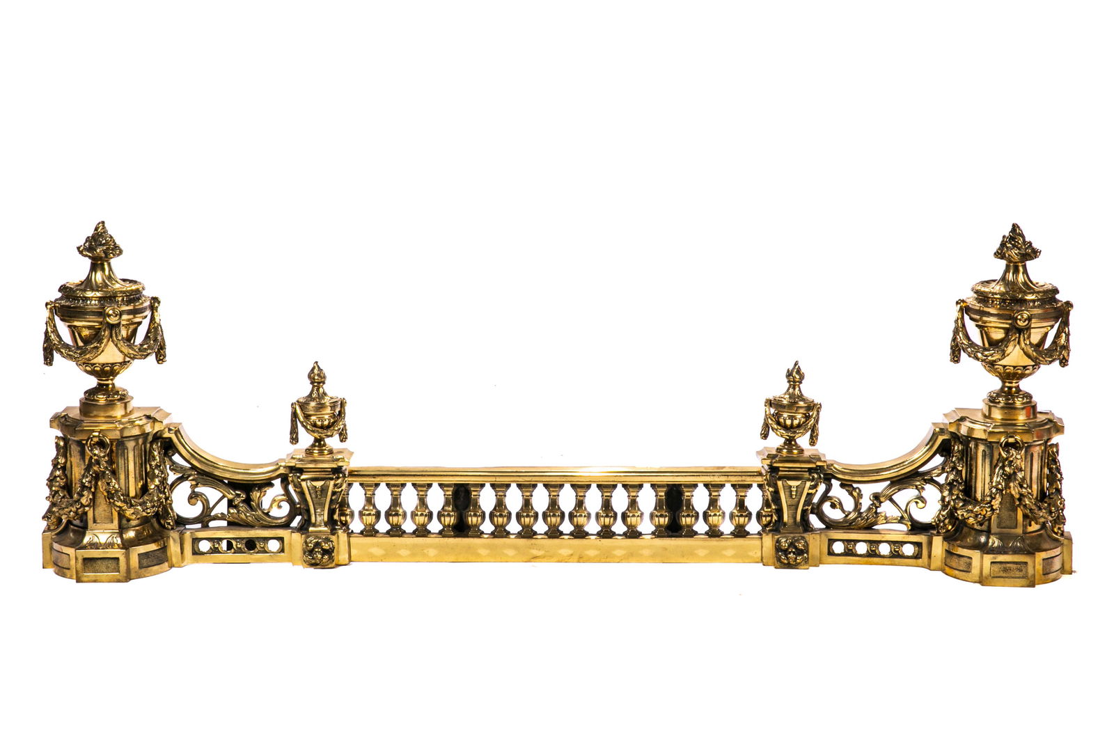 LOUIS XVI FRENCH GILT BRONZE CHENET (1 of 3)