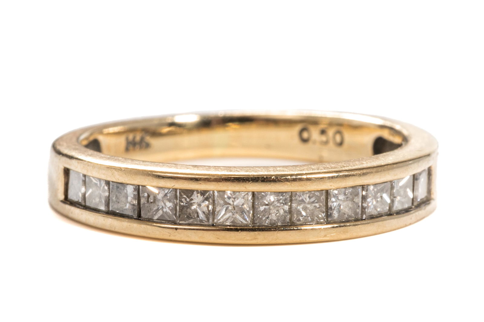 14K YELLOW GOLD DIAMOND HALF ETERNITY RING, 2.6g (1 of 4)