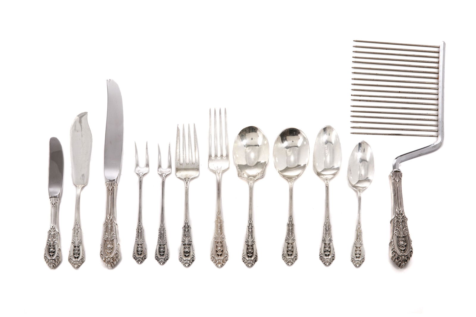 78 PCS WALLACE SILVER FLATWARE SERVICE, 2,038g (1 of 4)