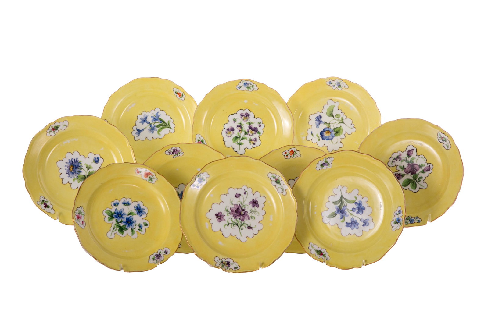 TEN 19th MEISSEN PORCELAIN DESSERT PLATES (1 of 3)