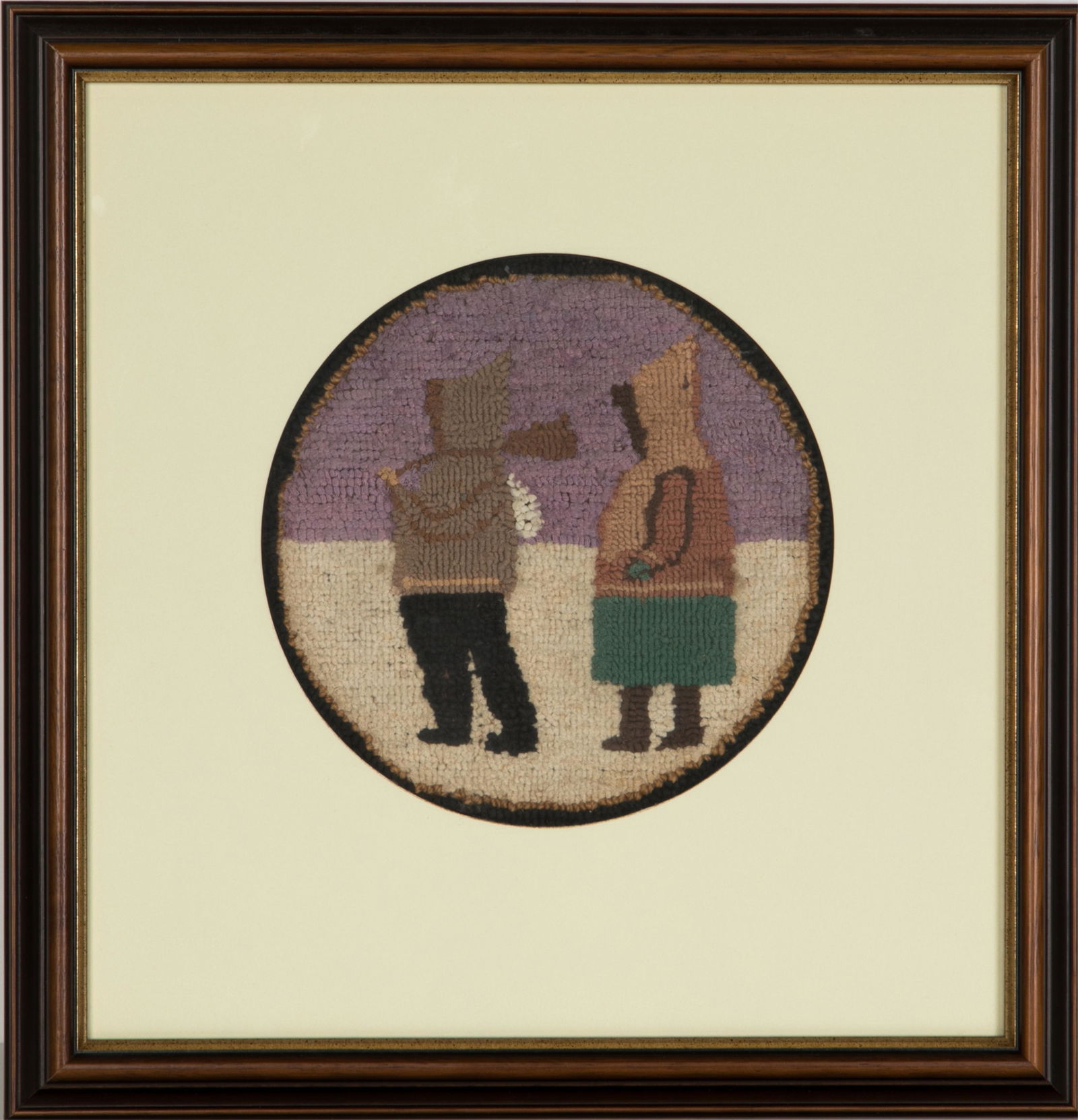 GRENFELL HOOKED RUG OF INUIT CHILDREN (1 of 3)