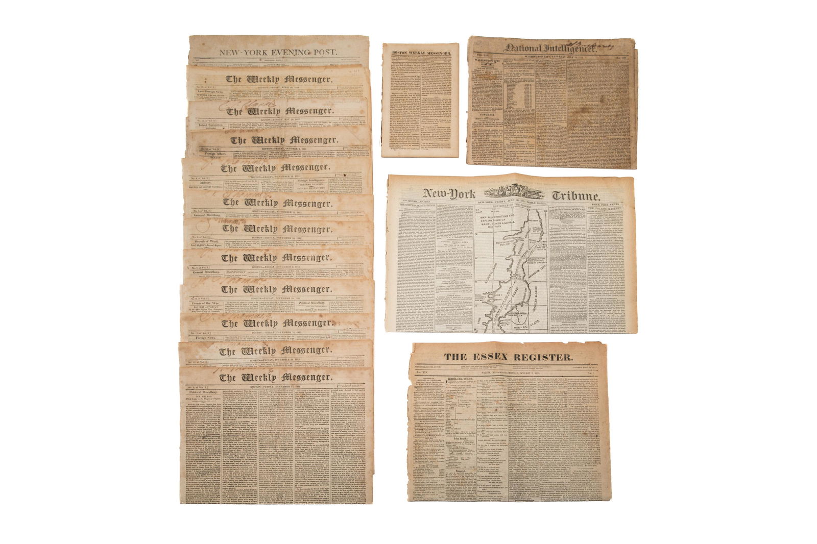 LOT OF NEWSPAPERS (POLAR EXPEDITION & WAR OF 1812) (1 of 3)