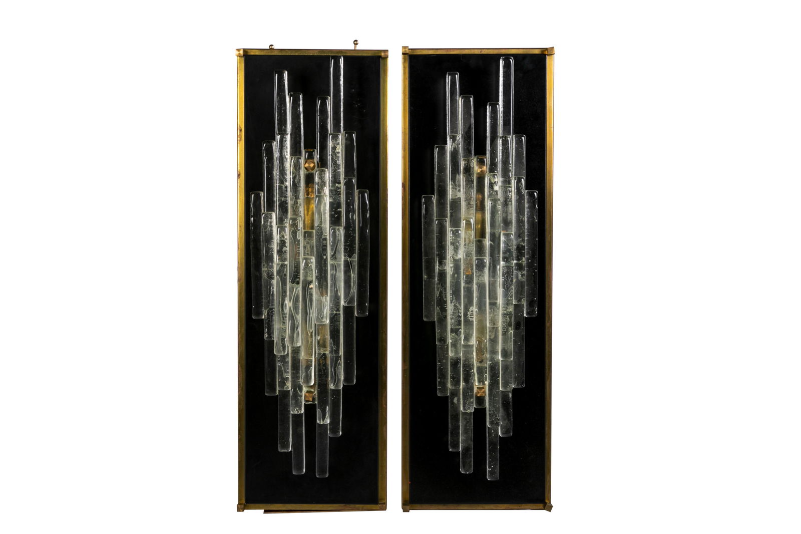 PAIR OF MURANO GLASS SELENITE SCONCES (1 of 2)