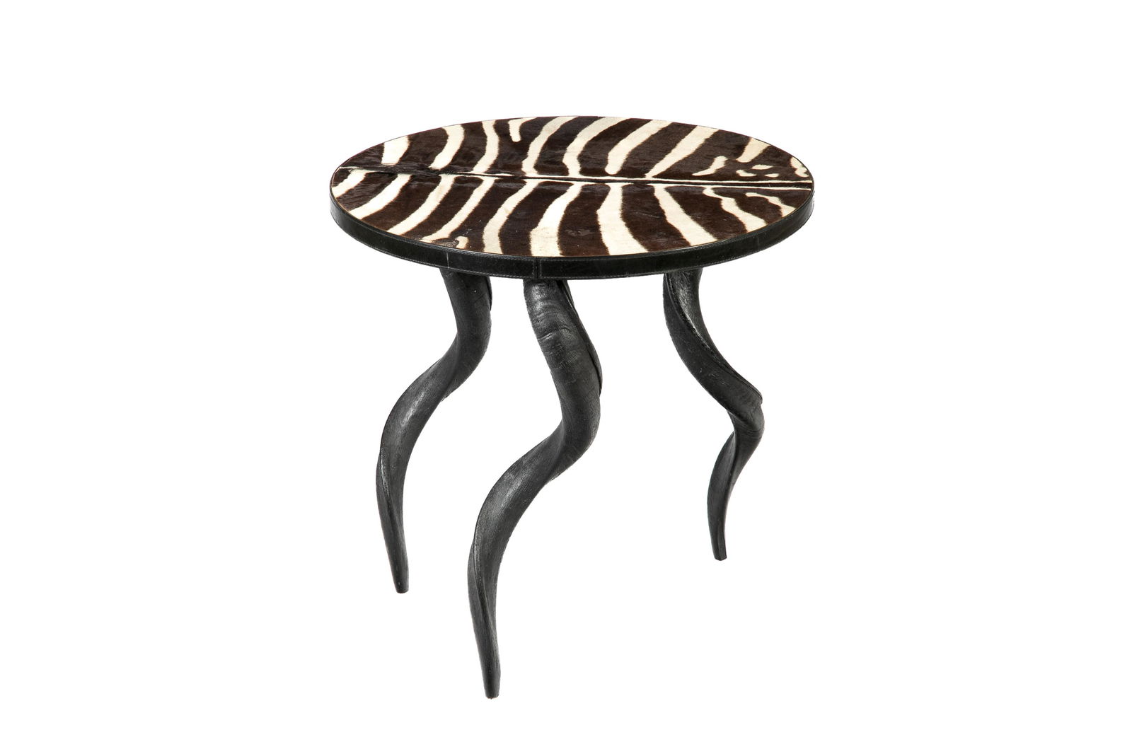 ZEBRA SKIN SIDE TABLE ON HORN STYLE LEGS (1 of 4)