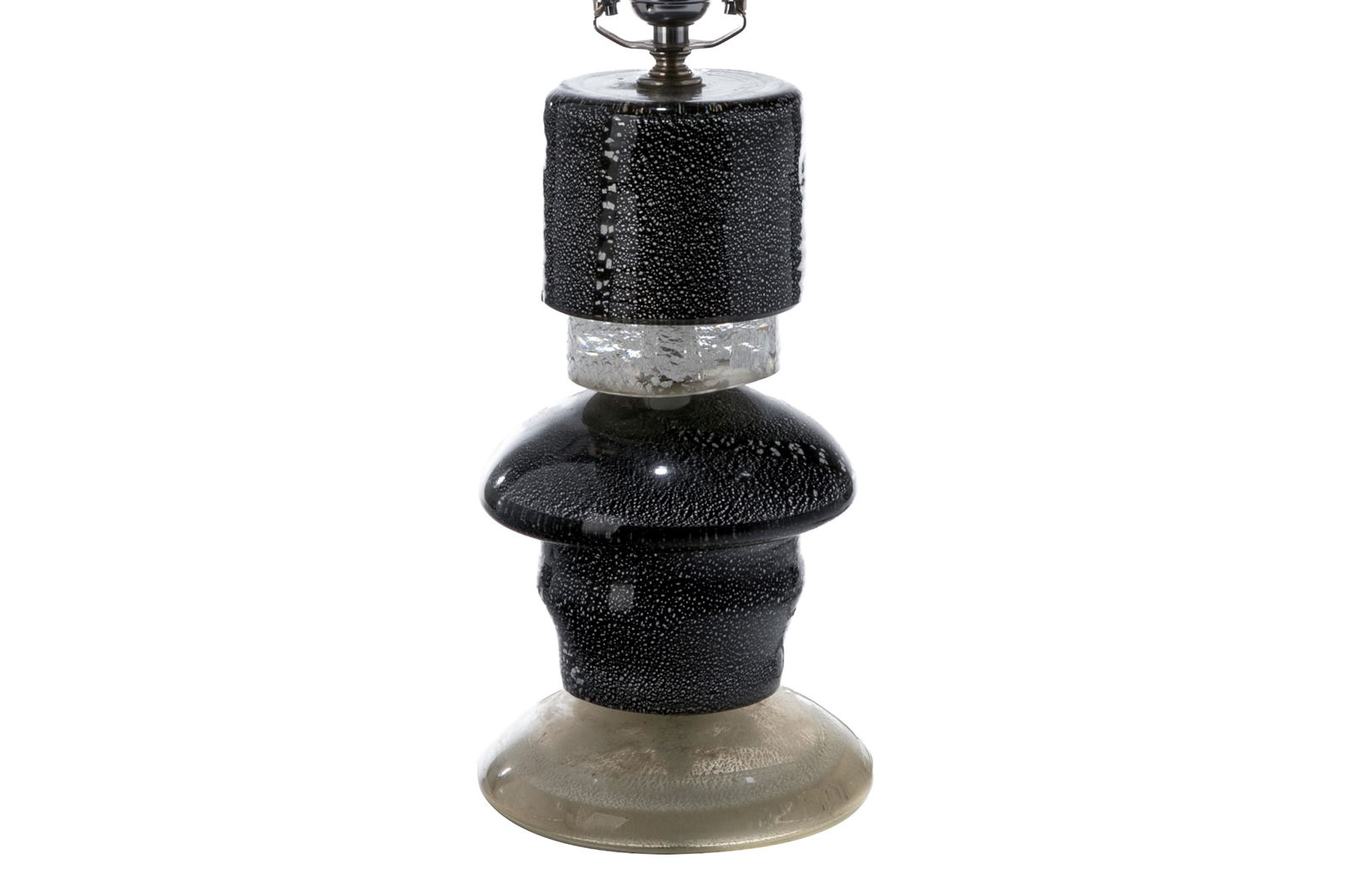 MURANO BLACK GLASS TABLE LAMP (1 of 1)