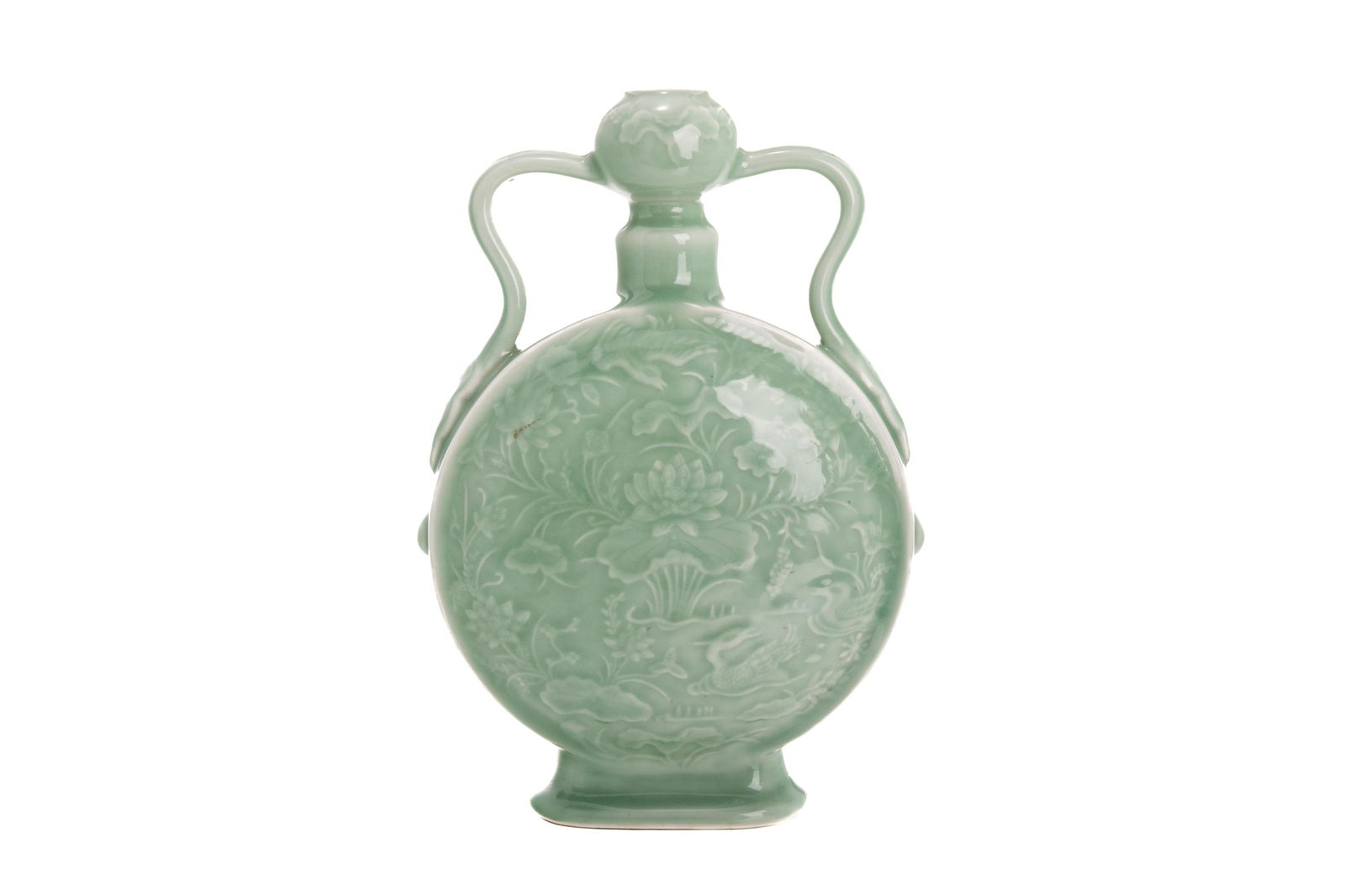 A CHINESE CELADON GLAZE MOONFLASK (1 of 6)
