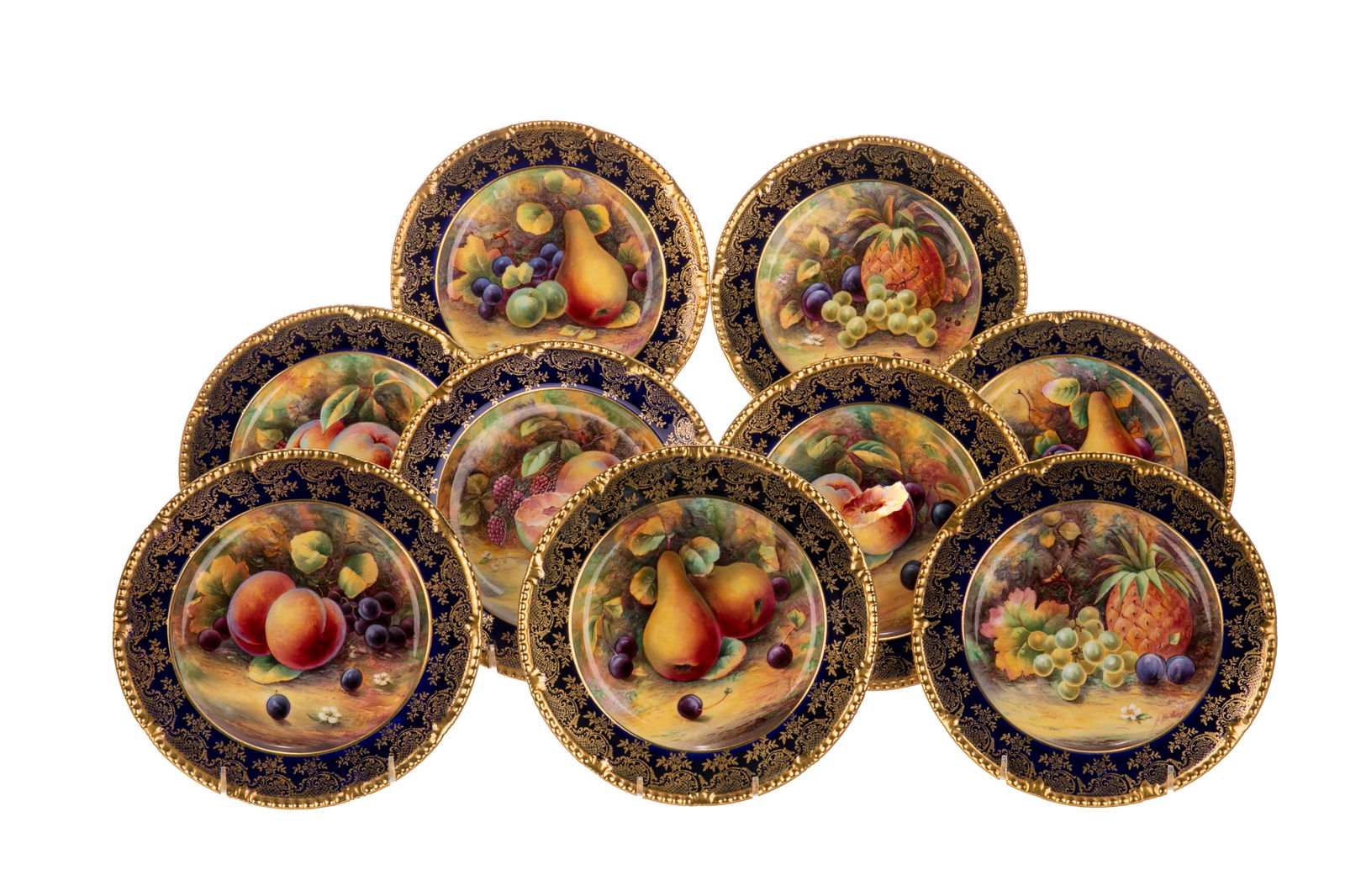 NINE ENGLISH PARAGON PORCELAIN DESSERT PLATES (1 of 3)