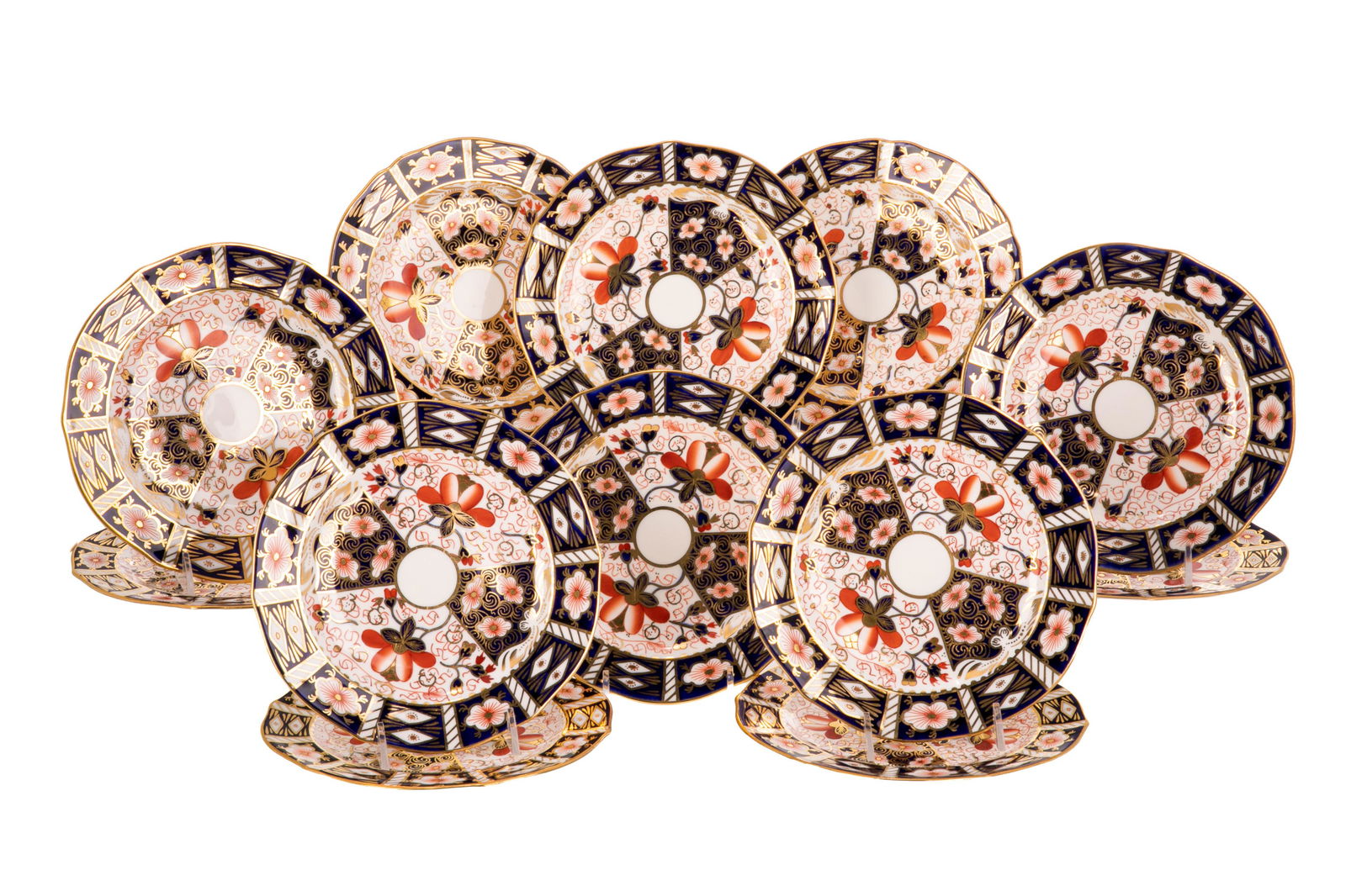 TWELVE ROYAL CROWN DERBY IMARI DESSERT PLATES (1 of 3)