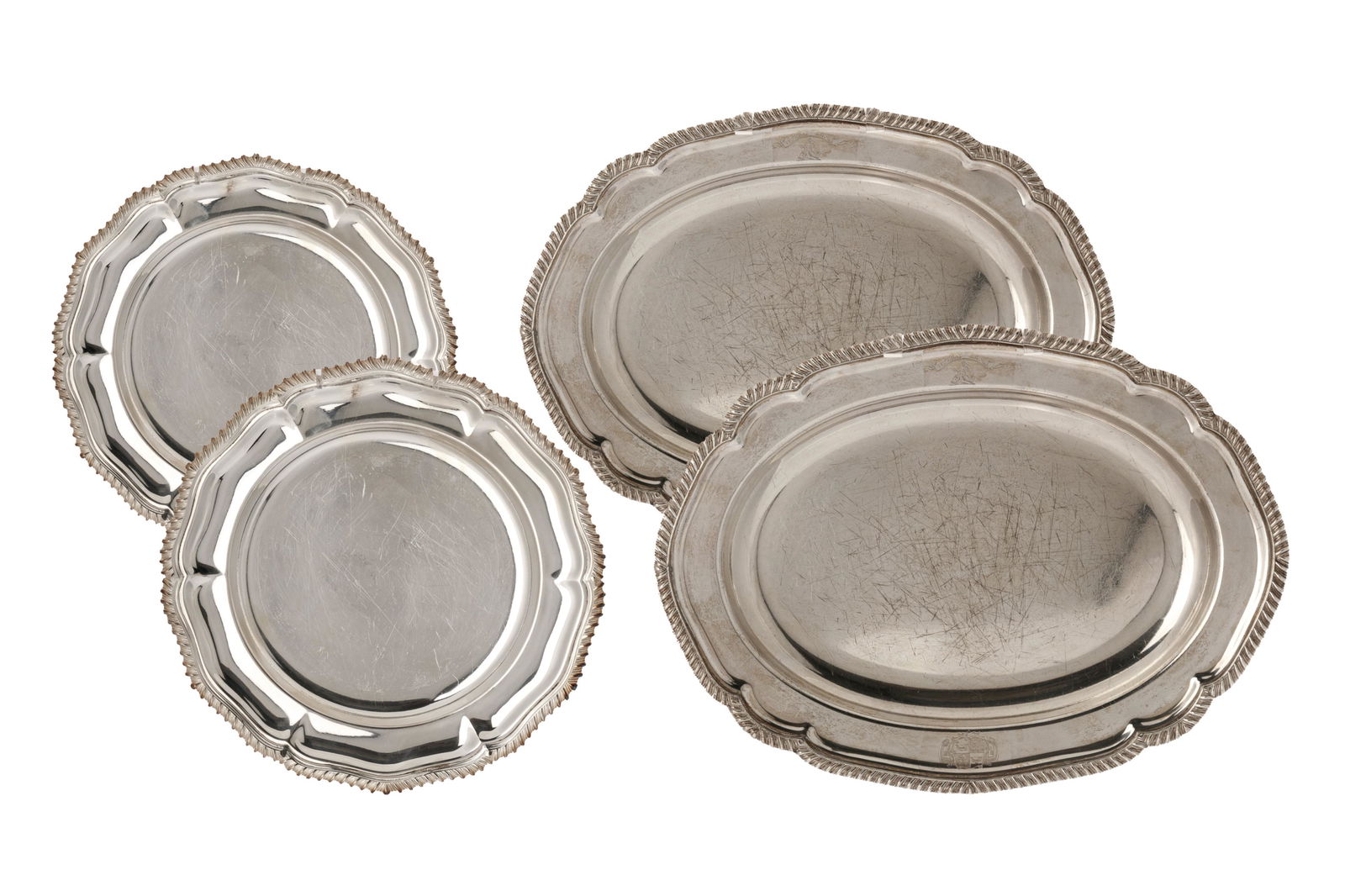 FOUR ENGLISH SHEFFIELD PLATE DISHES (1 of 5)