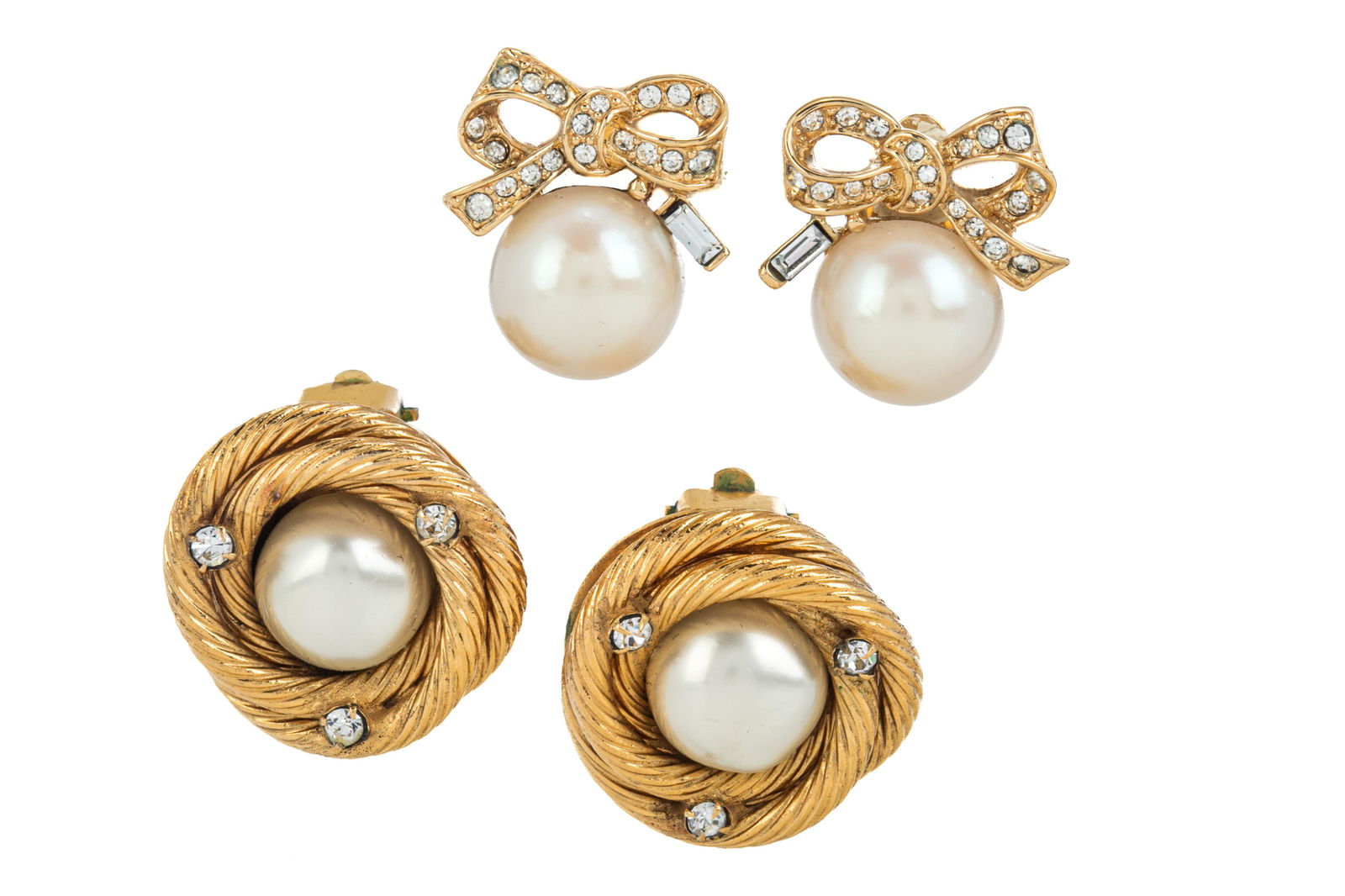 PAIR OF CHANEL EARINGS TOGETHER WITH ANOTHER PAIR (1 of 3)