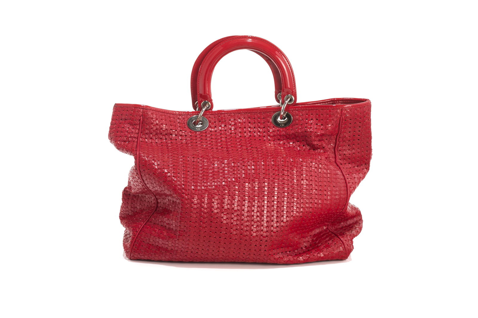 CHRISTIAN DIOR LAMBSKIN WOVEN SHOPPING TOTE (1 of 5)