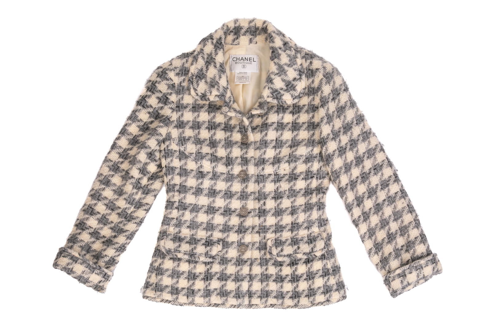 CHANEL WOOL HOUNDSTOOTH  JACKET (1 of 3)
