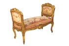 FINE FRENCH GILTWOOD UPHOLSTERED RECAMIER