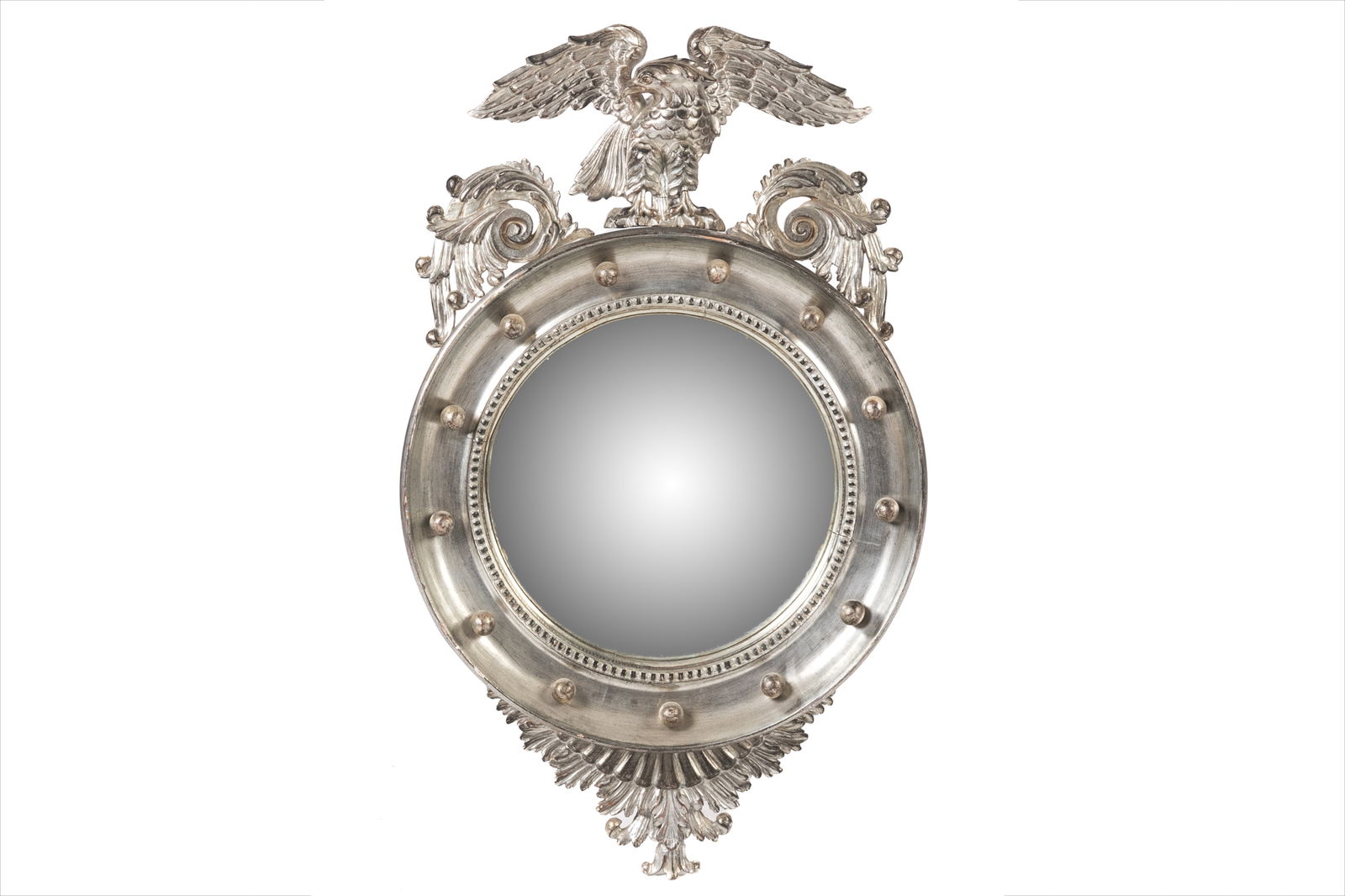 FEDERAL STYLE SILVERED WOOD MIRROR (1 of 3)