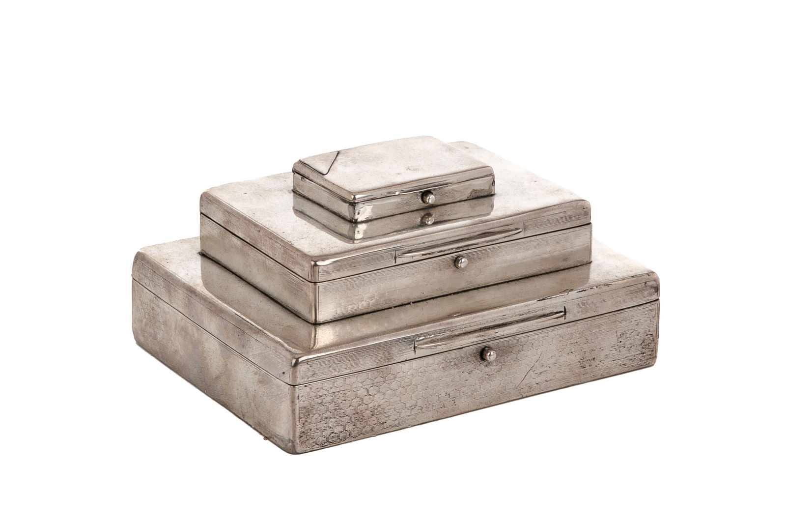 ENGLISH SILVER STACKING BOX HUMIDOR SET (1 of 7)