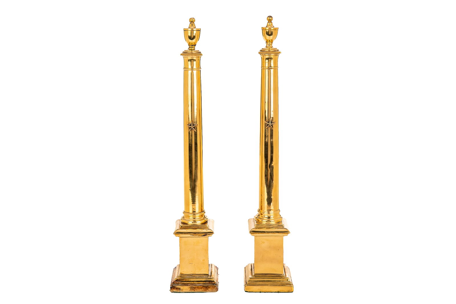PAIR OF ANTIQUE GILT BRASS DECORATIVE COLUMNS (1 of 4)