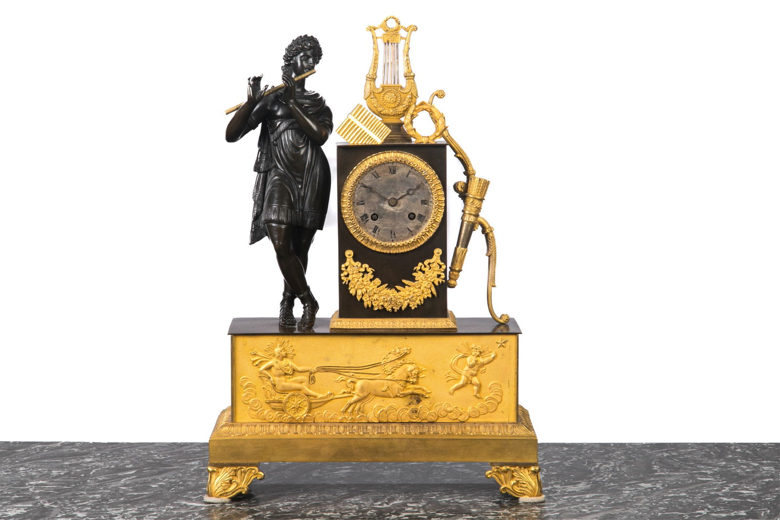 FRENCH EMPIRE BRONZE CLOCK (1 of 1)