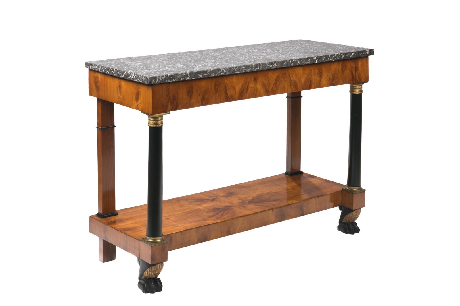 BEIDERMEIER EMPIRE GREY MARBLE TOP CONSOLE (1 of 1)
