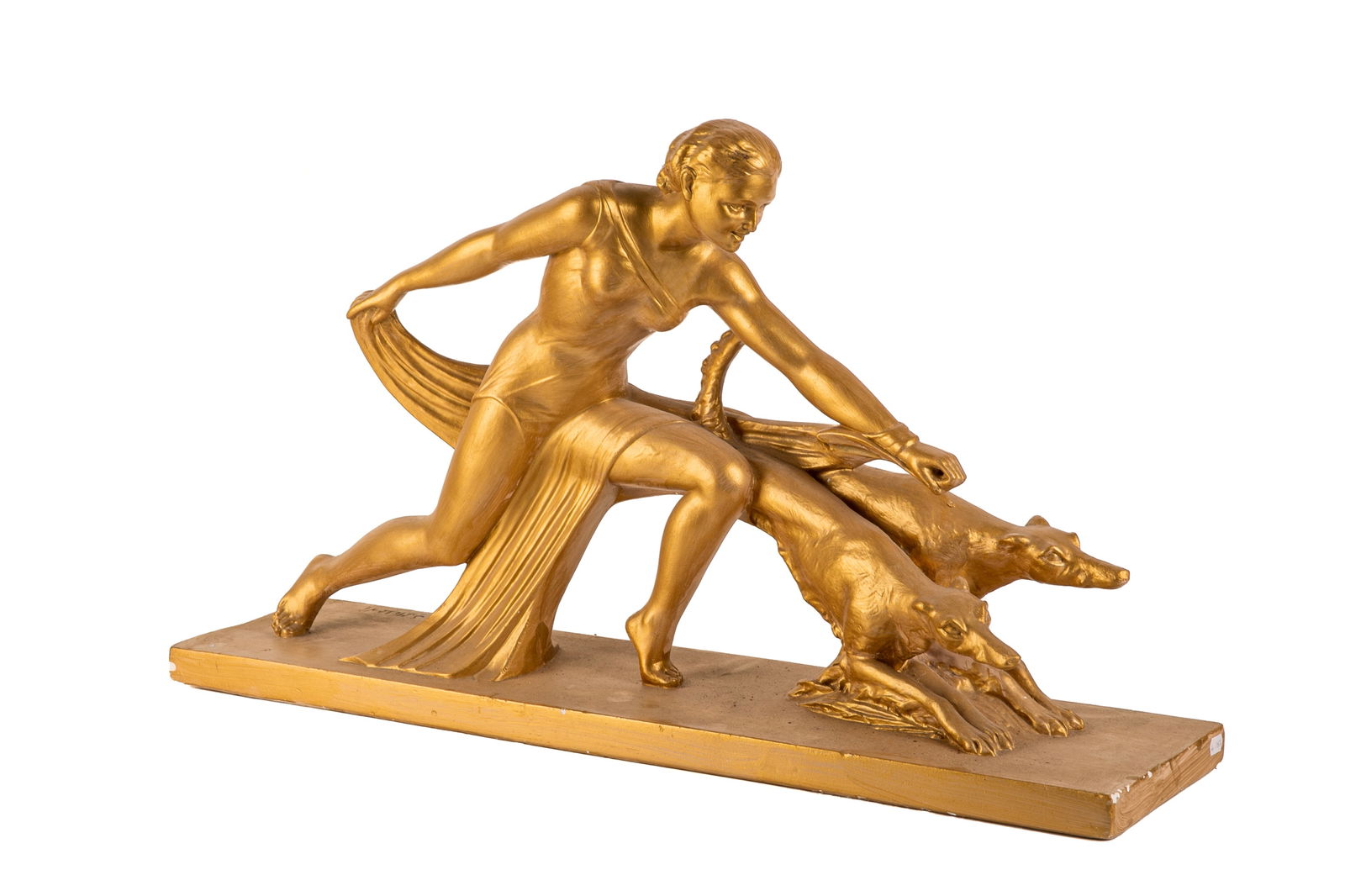 FRENCH ART DECO PLASTER SCULPTURE AFTER S. MELANI (1 of 5)