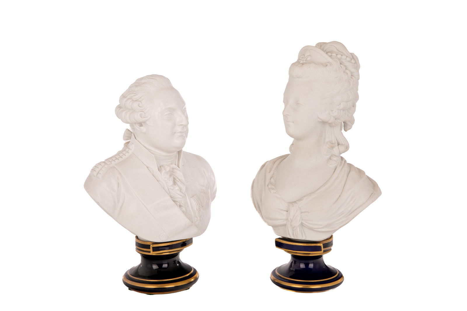 FRENCH BISQUE BUSTS LOUIS XVI & MARIE ANTOINETTE (1 of 1)