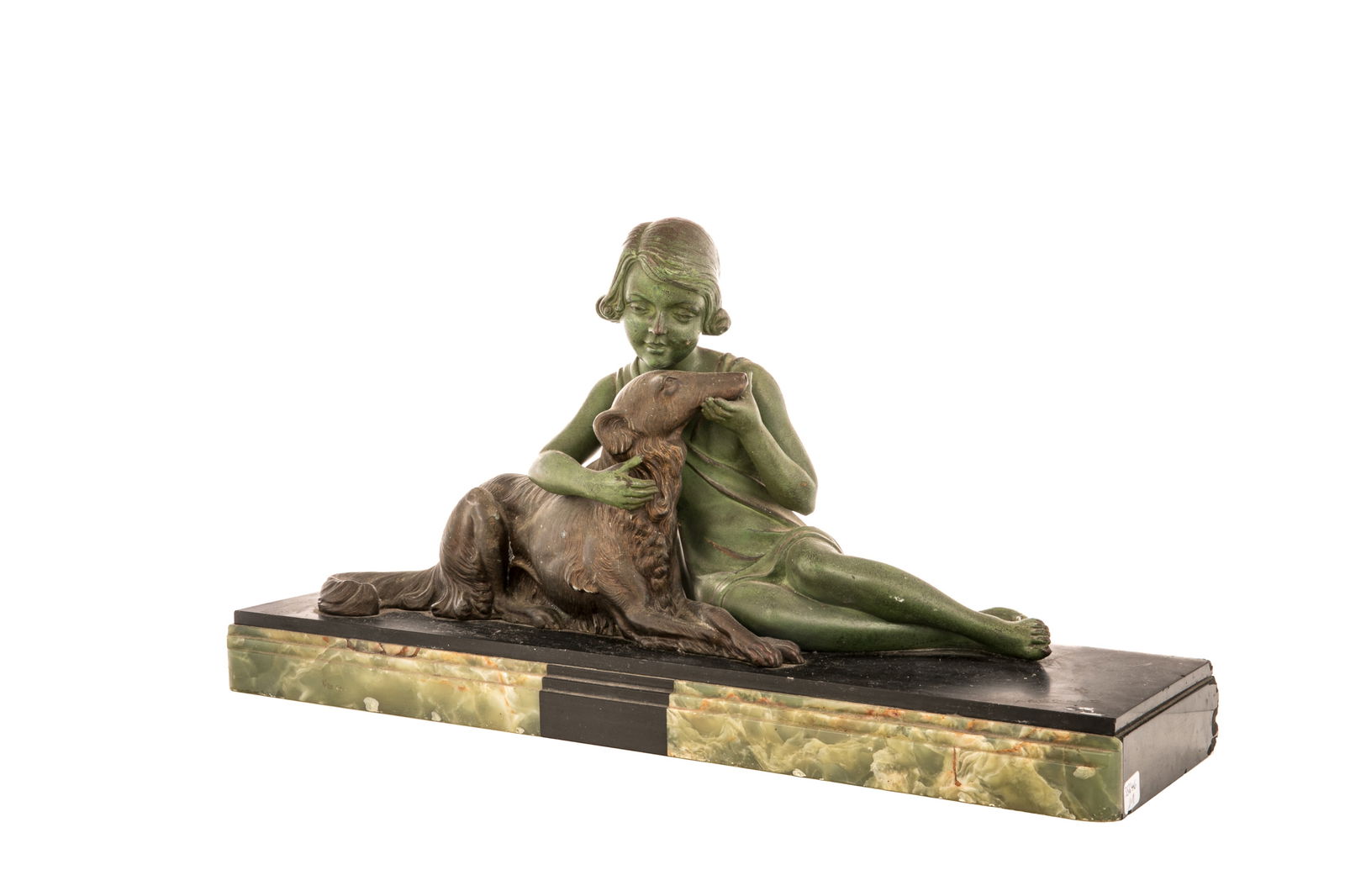 FRENCH ART DECO PATINATED METAL FIGURAL SCULPTURE (1 of 5)