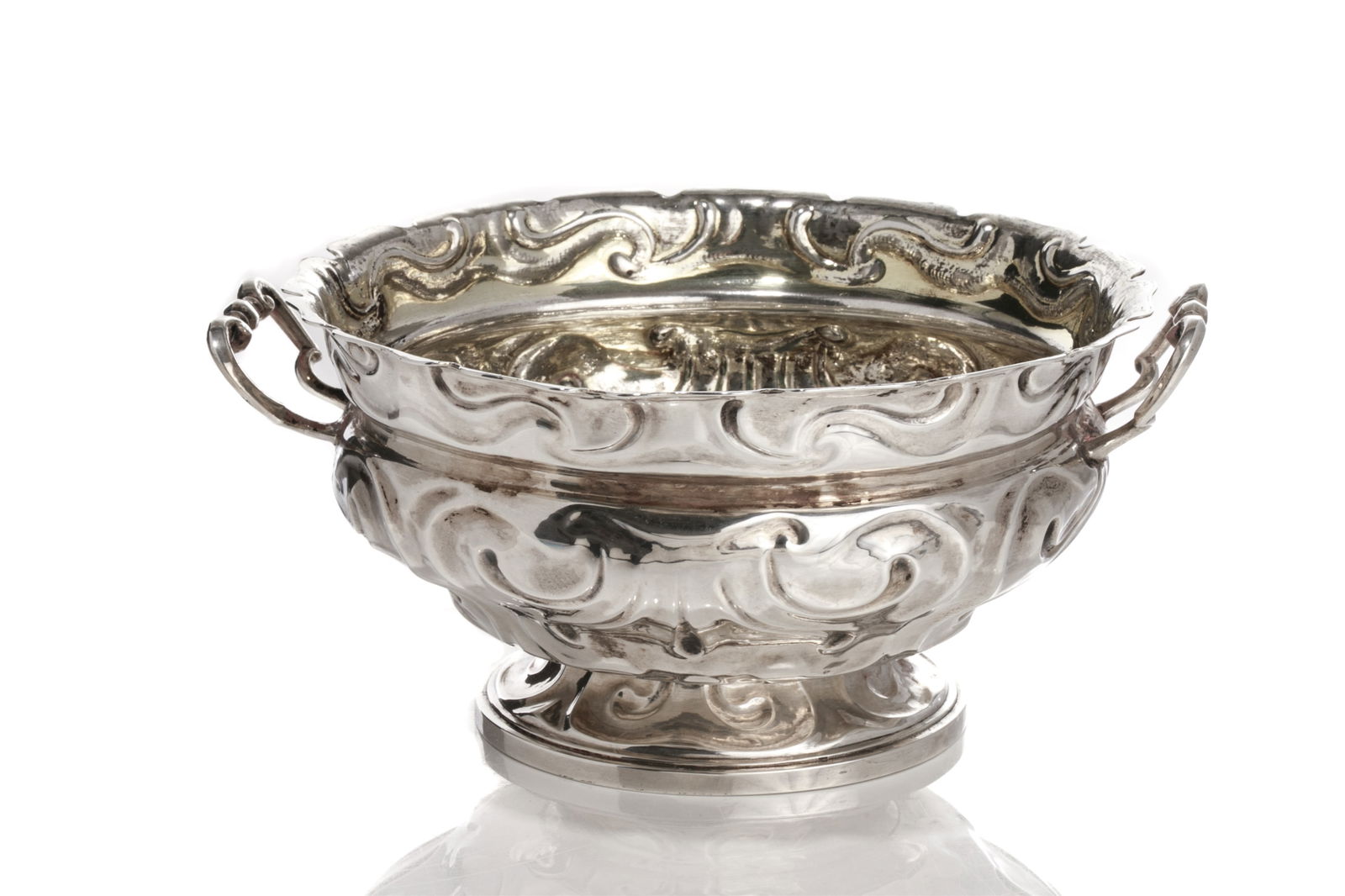 18th C AUGSBURG GERMAN SILVER BOWL, 368g (1 of 3)
