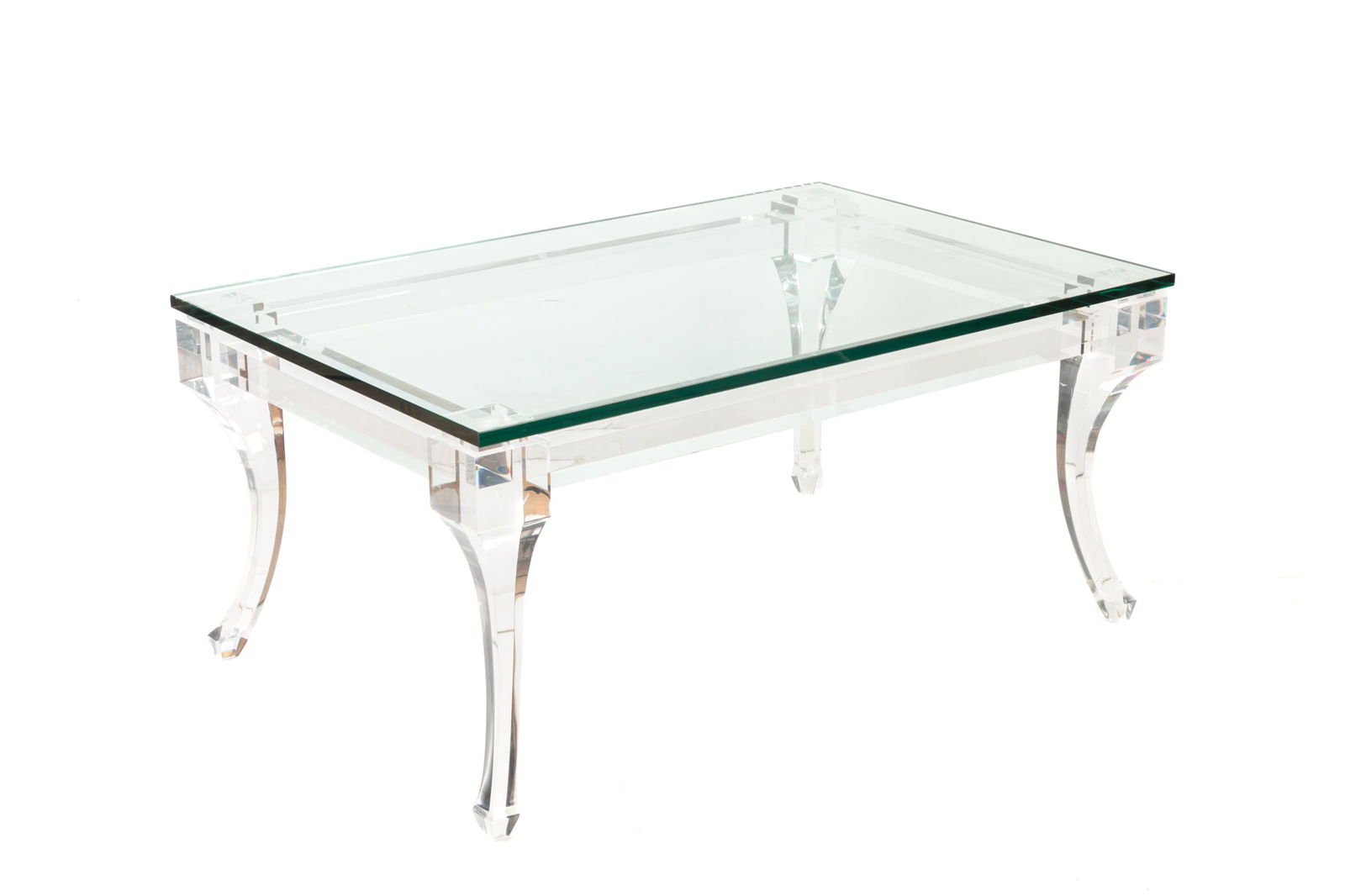 ALLAN KNIGHT DESIGNER LUCITE & GLASS COFFEE TABLE (1 of 1)