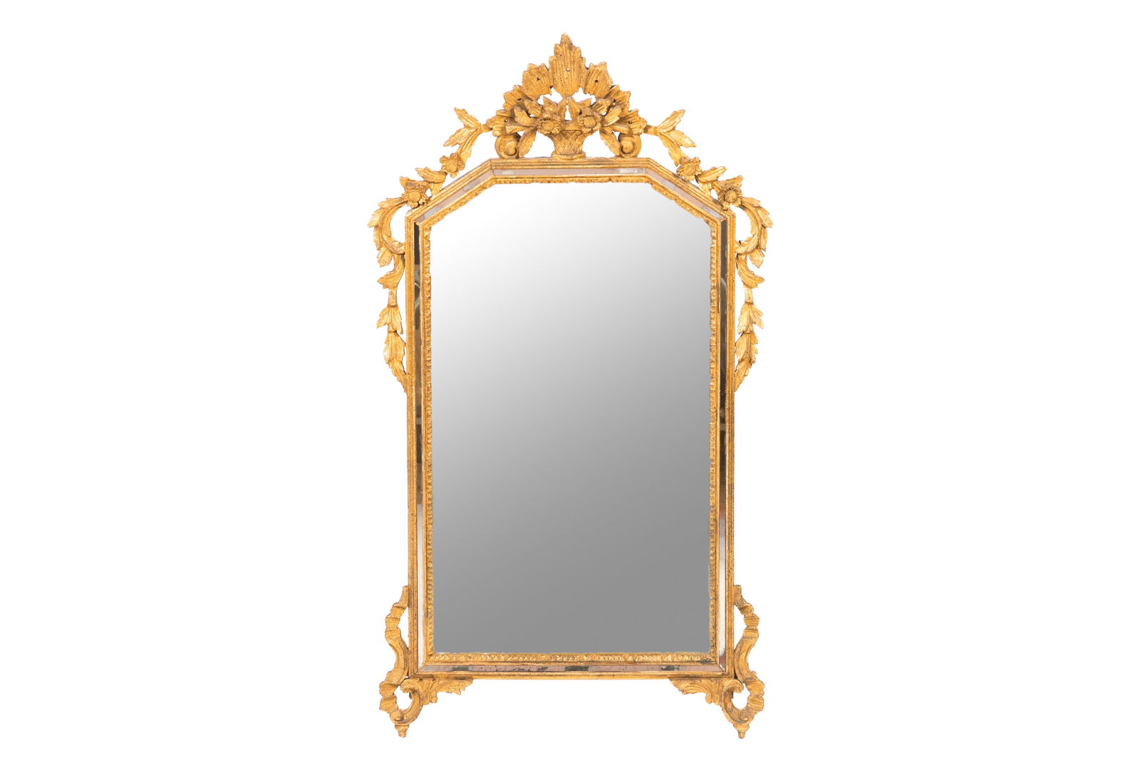 LOUIS XIV STYLE GILT WOOD MIRROR (1 of 2)