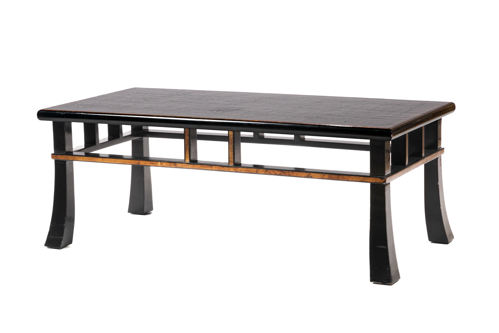 CHINOISERIE INFLUENCED BLACK PAINTED COFFEE TABLE (1 of 1)