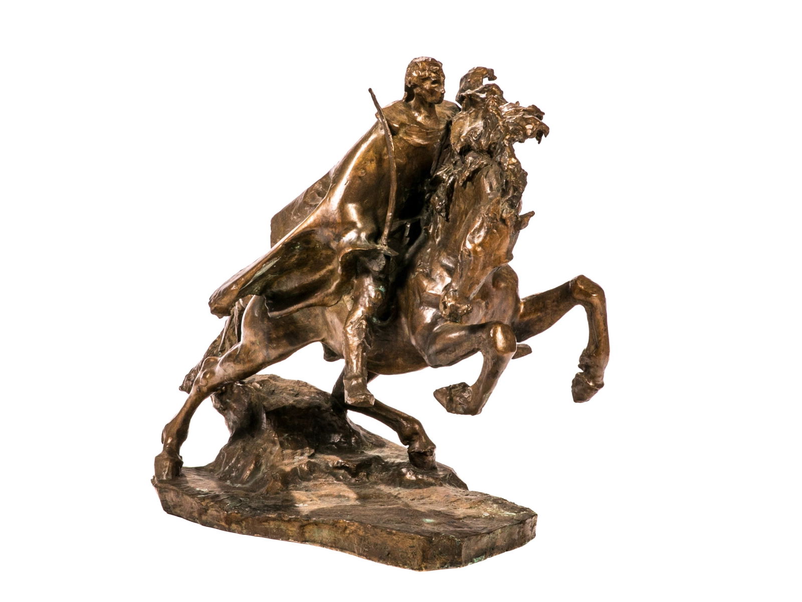 BRONZE OF A WARRIOR ON HORSEBACK BY LASZLO MARTON (1 of 5)
