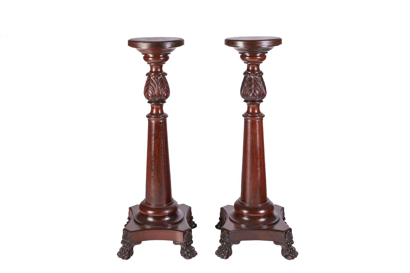 PAIR OF DECORATIVE CARVED WOOD PEDESTALS (1 of 2)