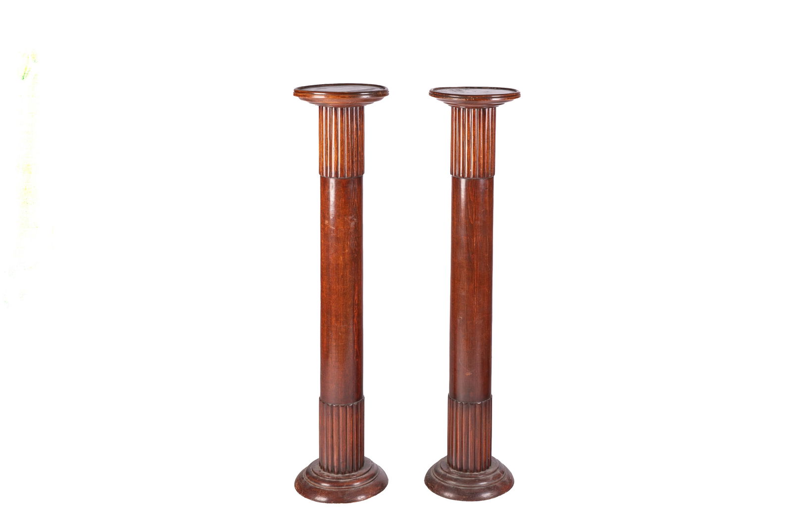PAIR OF CARVED OAK PEDESTALS COLUMNS (1 of 2)