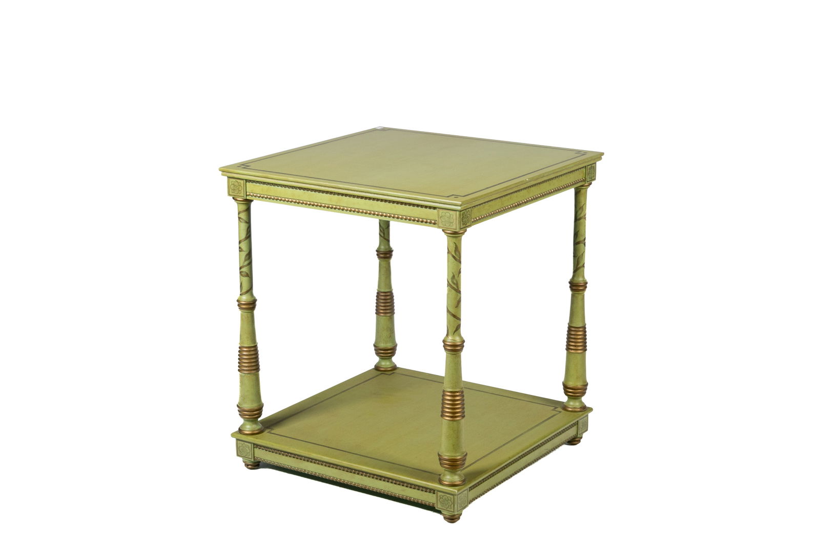 DECORATIVE GREEN PAINTED SIDE TABLE (1 of 3)