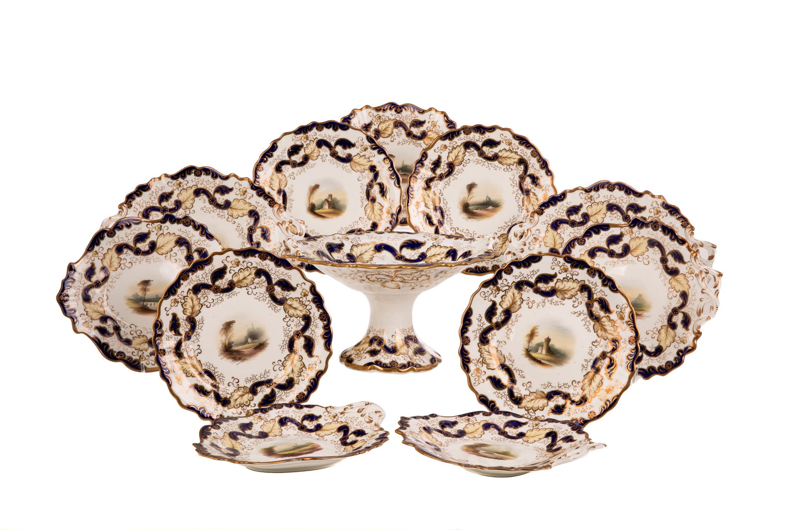 31 PCS 19th C ENGLISH PORCELAIN DESSERT SERVICE (1 of 3)