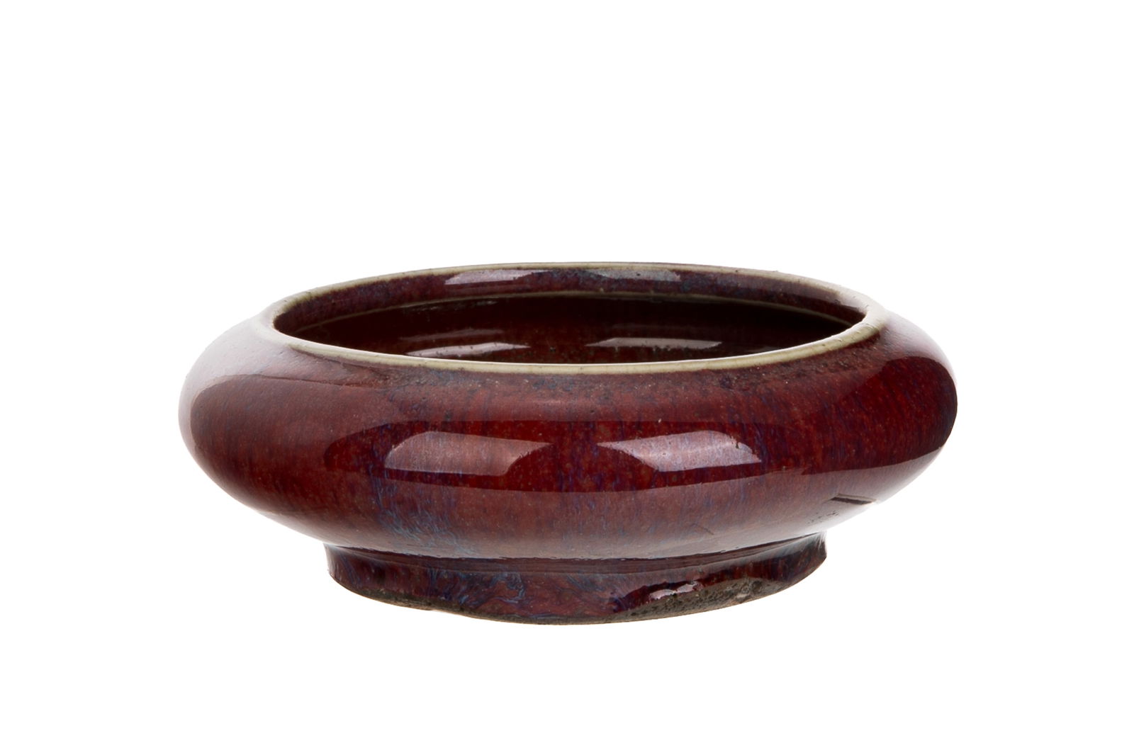 RED  FLAMBE GLAZED PORCELAIN BRUSH WASHER (1 of 3)