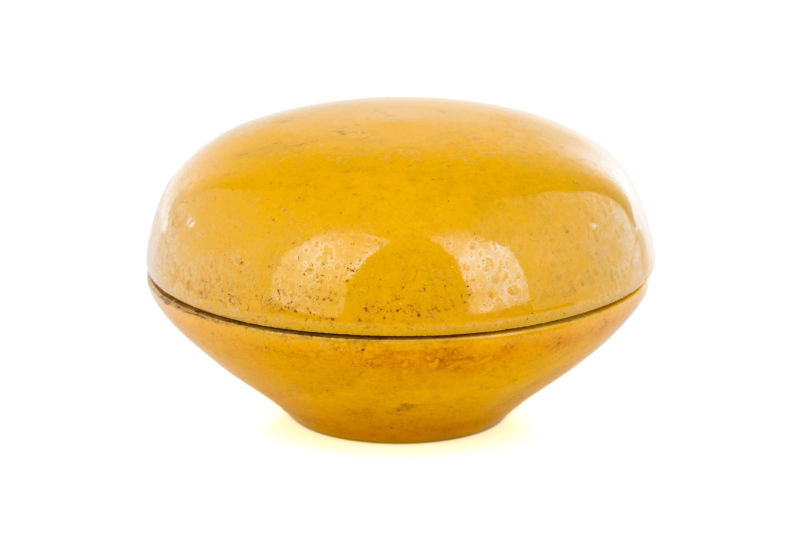 MONOCHROME YELLOW GLAZED PORCELAIN PASTE BOX (1 of 4)