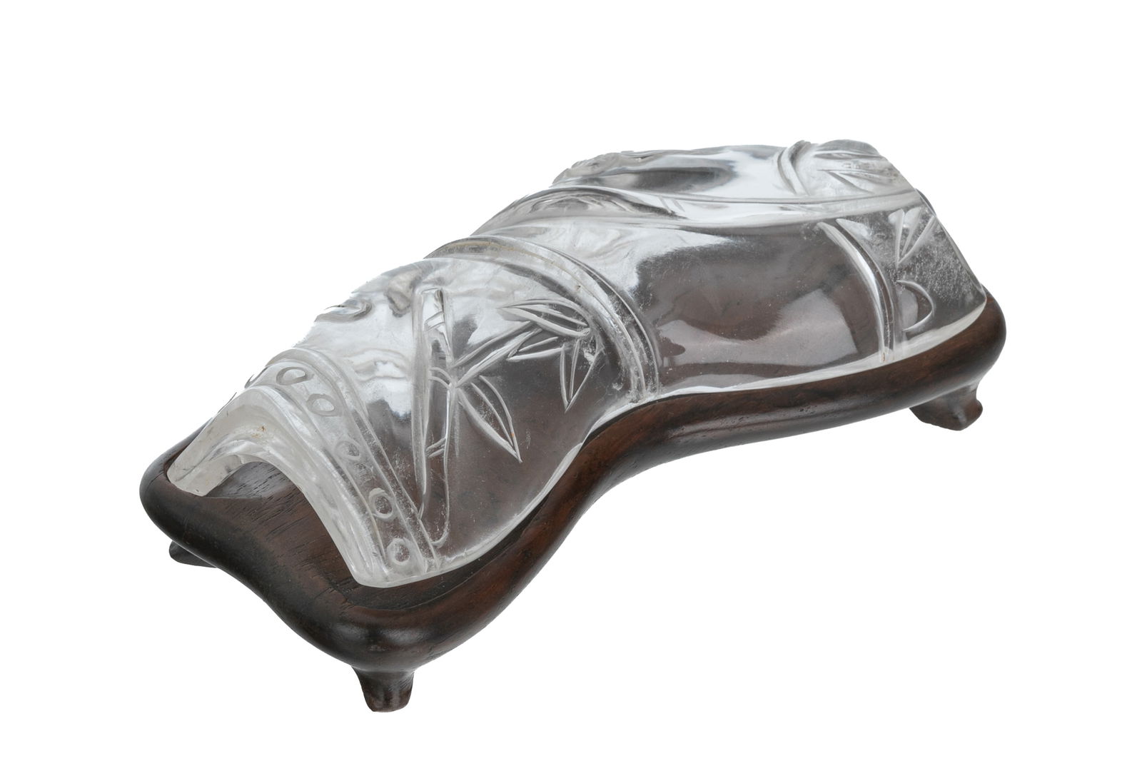 CHINESE ROCK CRYSTAL CARVED SCHOLAR'S WRIST REST (1 of 5)