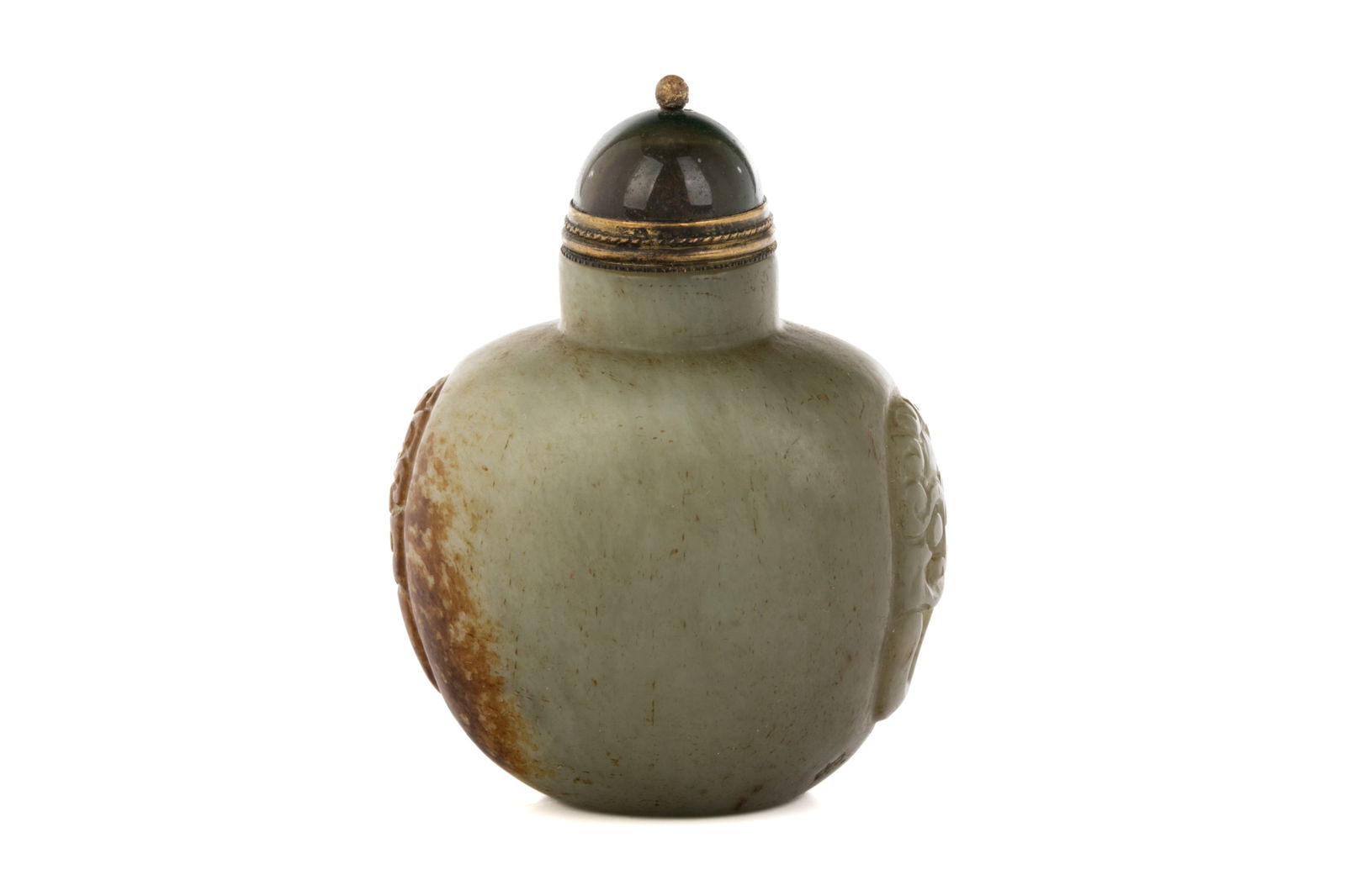 CELADON JADE CARVED SNUFF BOTTLE (1 of 6)