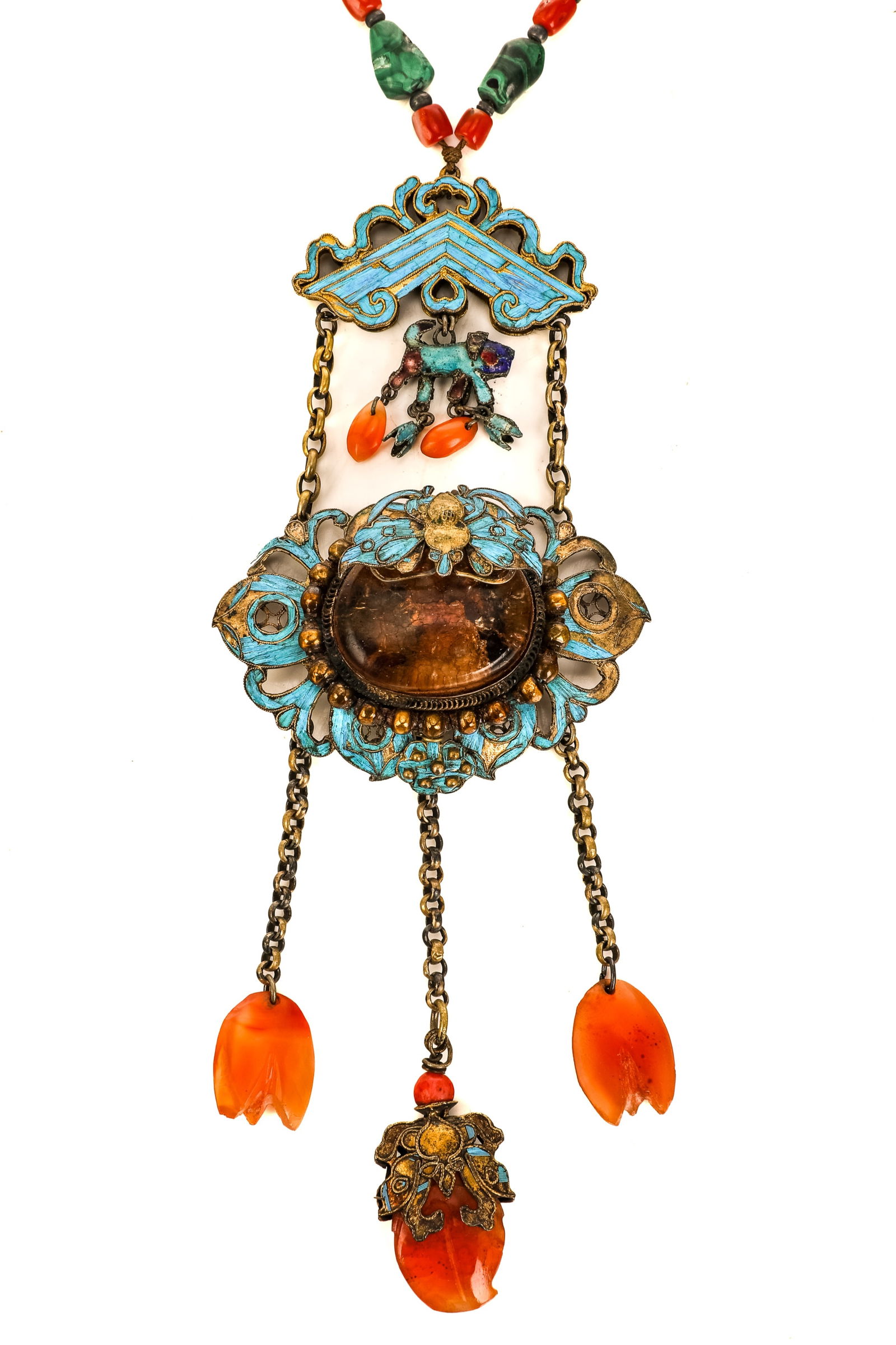 CHINESE KINGFISHER & MIXED STONE NECKLACE (1 of 5)