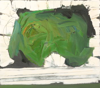 RICHARD GORMAN (Canadian, 1935-2010): Green, 1962 Oil on canvas H. 30"W. 34" Provenance: Blue Barn Gallery (Ottawa); Lake Galleries (Toronto), "Fifties-Sixties-Seventies: Major Works from Three Decades of Canadian